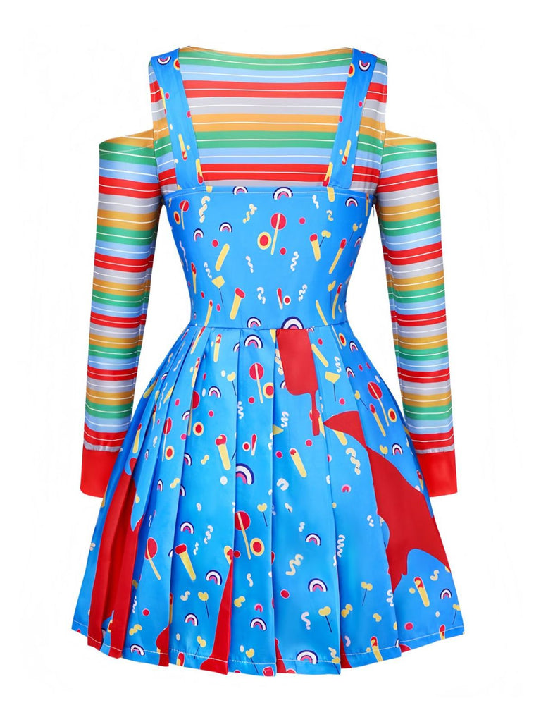Blue 1960s Floral Two Piece Set 3