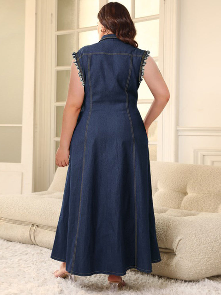 Deep Blue 1950s Vintage Retro Dress 3