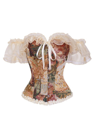 Elegant Multicolor 1950s Vintage Floral Top