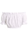 White 1950s Ruffle Off Shoulder Tie Front Crop Top