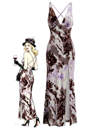 [Pre-Sale] Brown 1930s Vintage Retro Dress