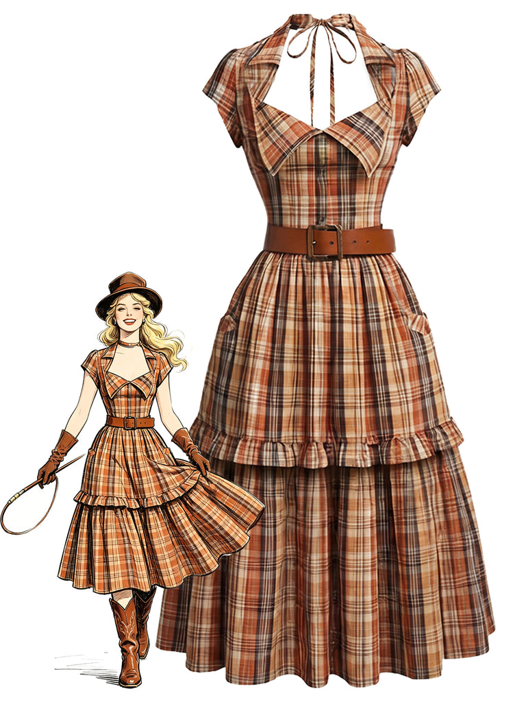 [Pre-Sale] Orange 1950s Vintage Retro Dress