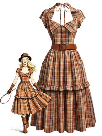 [Pre-Sale] Orange 1950s Vintage Retro Dress