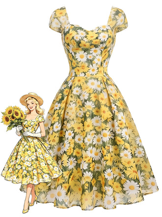 [Pre-Sale] Light Yellow 1950s Vintage Retro Dress