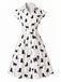 [Pre-Sale] 1950s Cat Polka Dot Belted Shirt Dress