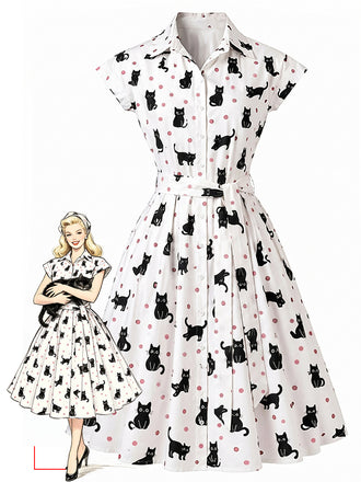 [Pre-Sale] Bbww 1950s Floral V Neck Dress