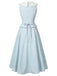 [Pre-Sale] Light Blue 1940s Peter Pan Collar A-Line Midi Dress
