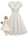 [Pre-Sale] Multicolor 1950s Polka Dot V-Neck Swing Dress