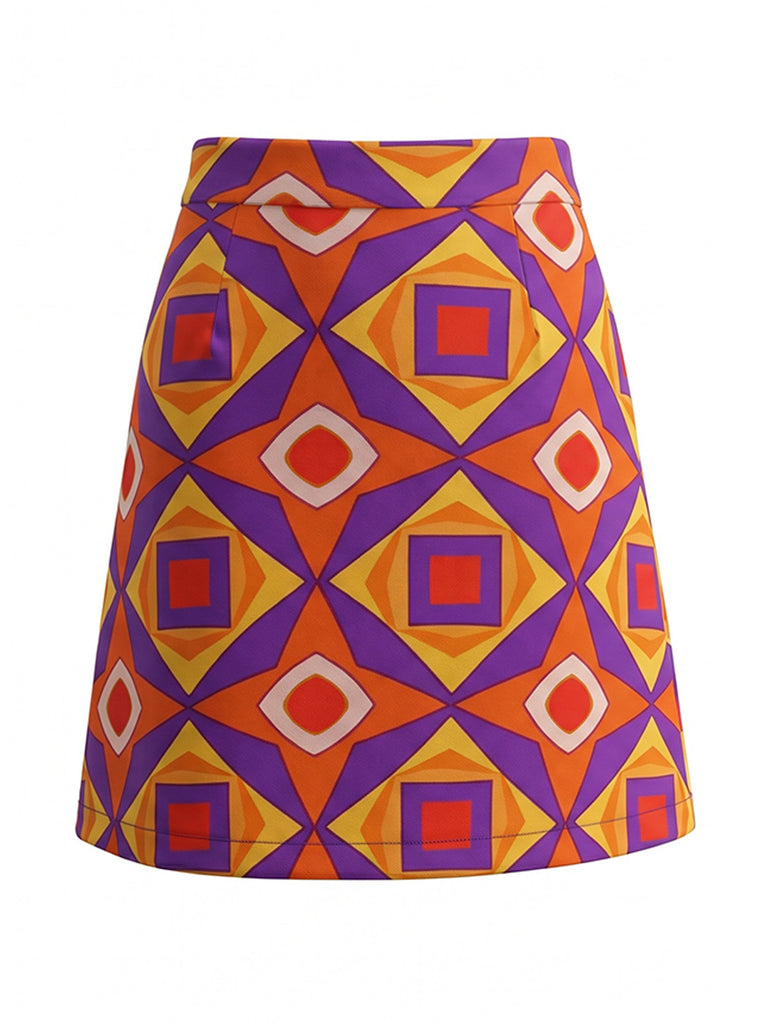 [Pre-Sale] Multicolor 1960s Vintage Retro Skirt 2