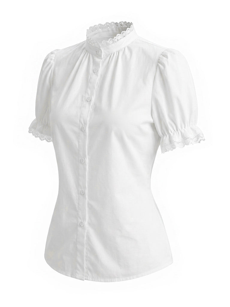 [Pre-Sale] White 1950s Lace Blouse 3