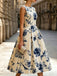 Beige 1950s Floral Vintage Classic Dress 6
