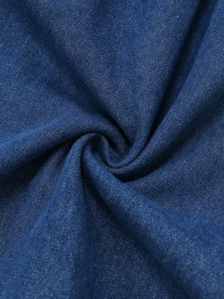 Blue 1950s Denim Dress 6