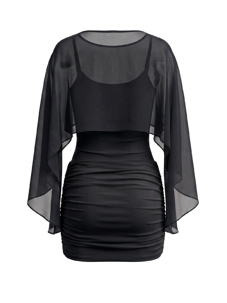Dark Coffee 1960s Mesh Dress 2