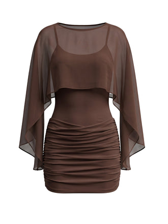 Dark Coffee 1960s Mesh Dress 3