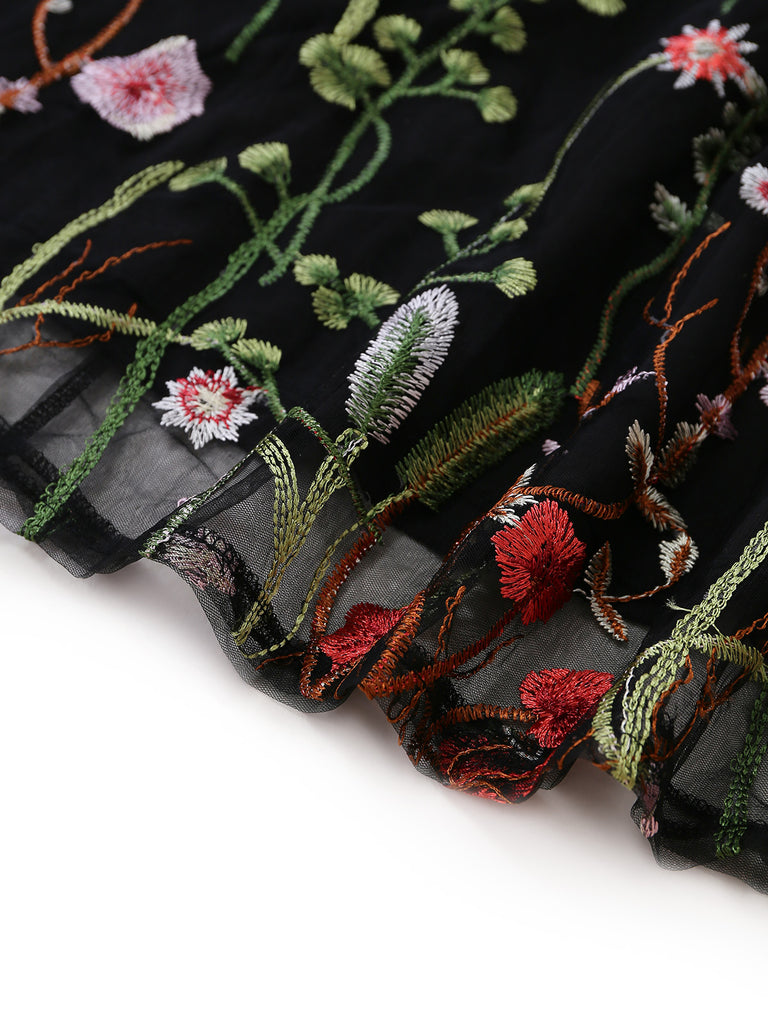 Black 1930s V Neck Vintage Dress 5