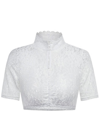 White 1950s Lace Patchwork Top