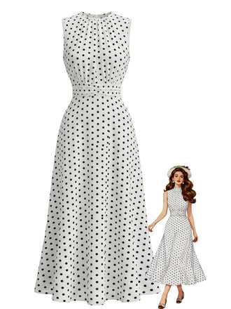 White 1930s Vintage Retro Dress 3