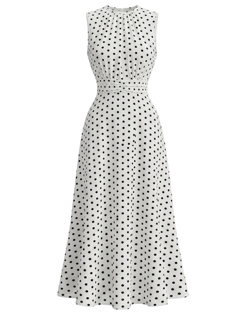 White 1930s Vintage Retro Dress 5