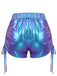 1960s Holographic Drawstring Metallic Shorts