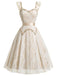 [Pre-Sale] Apricot 1970s Floral Lace Ruffle Dress 2
