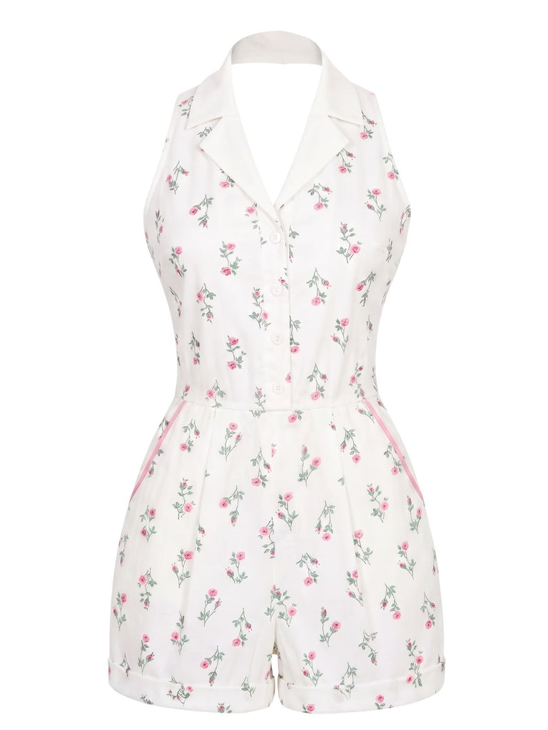 [Pre-Sale] White 1960s Vintage Retro Jumpsuit