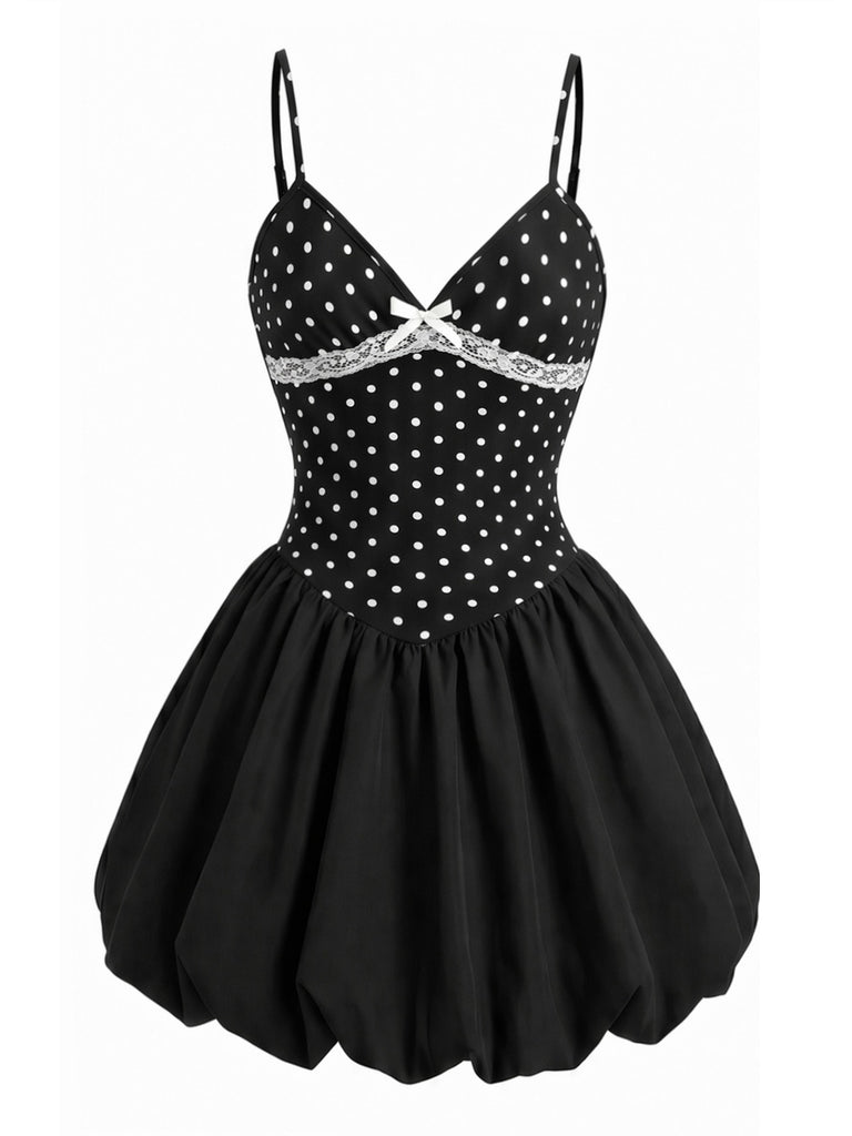 [Pre-Sale] Bbww 1960s Polka Dot V Neck Bow Top 2