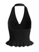 [Pre-Sale] Black 1980s V Neck Two Piece Set
