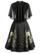 [Pre-Sale] Black 1950s Floral Belted Dress 3