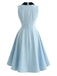 [Pre-Sale] Blue 1950s Sleeveless Bow Tie Collar Dress with Pockets