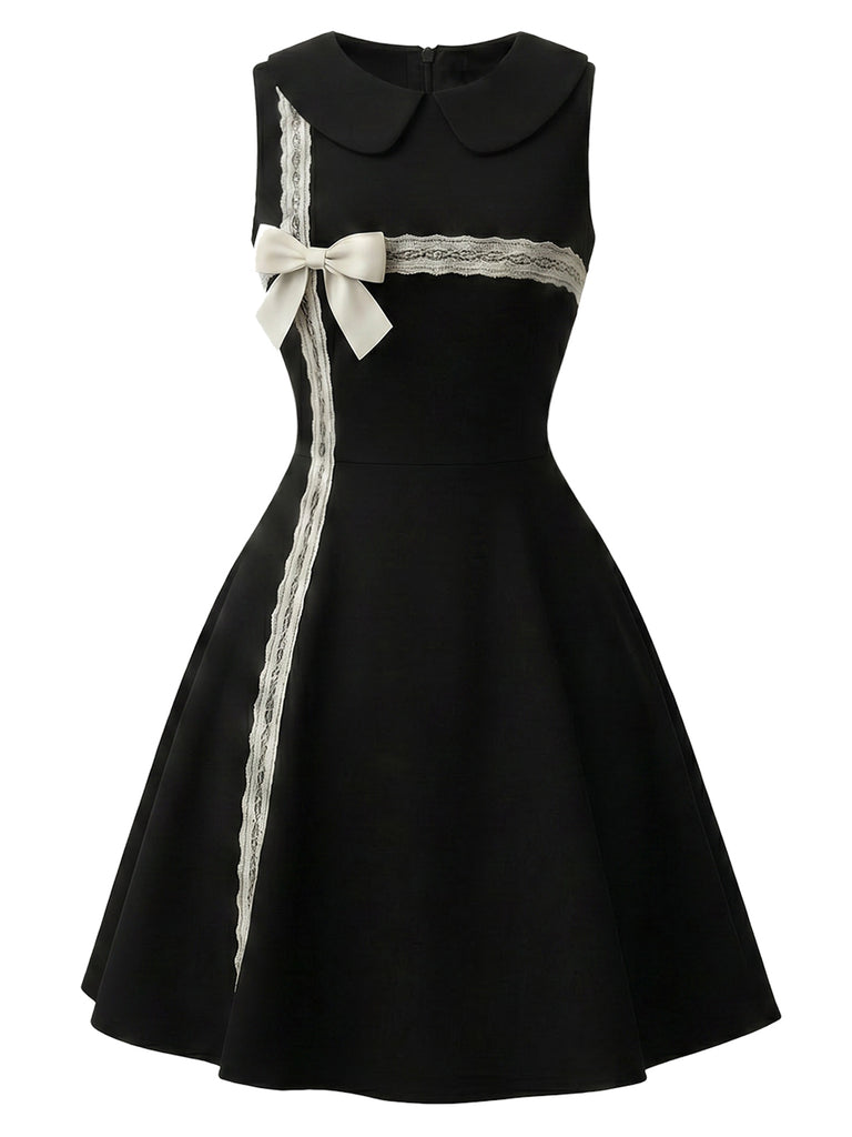黑白拼色 1960s Dress 2