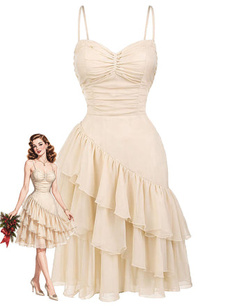 Beige 1930s Halter Dress 1