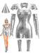 Silver 1980s Halloween Metallic Futuristic Shiny Romper Set