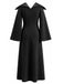 Black 1930s V Neck Dress 2