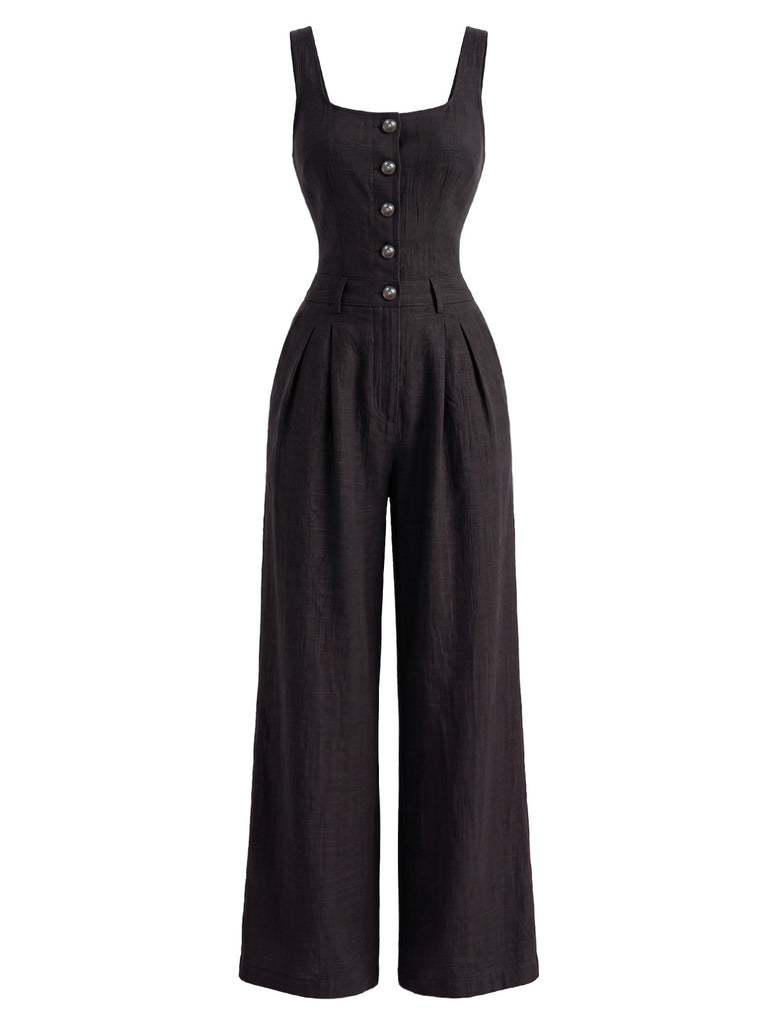 1940s Square Neck Vintage Classic Jumpsuit