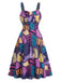 1950s Floral Square Neck Dress 3
