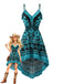 1970s Boho Fringe Trim High-Low Cami Dress
