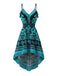 1970s Boho Fringe Trim High-Low Cami Dress