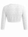 White 1950s V Neck Blouse 2