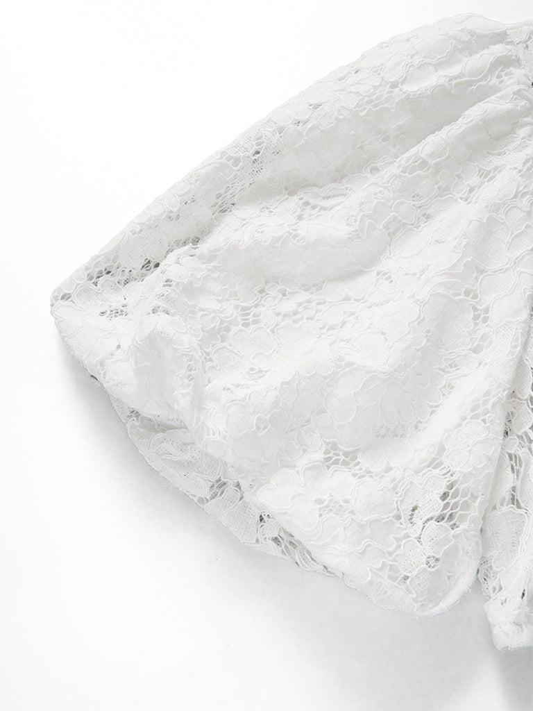 White 1950s Vintage Classic Top 4