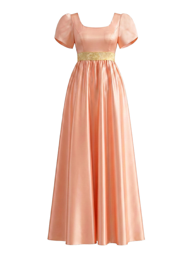 Ice Green 1920s Floral Satin Patchwork Dress 3