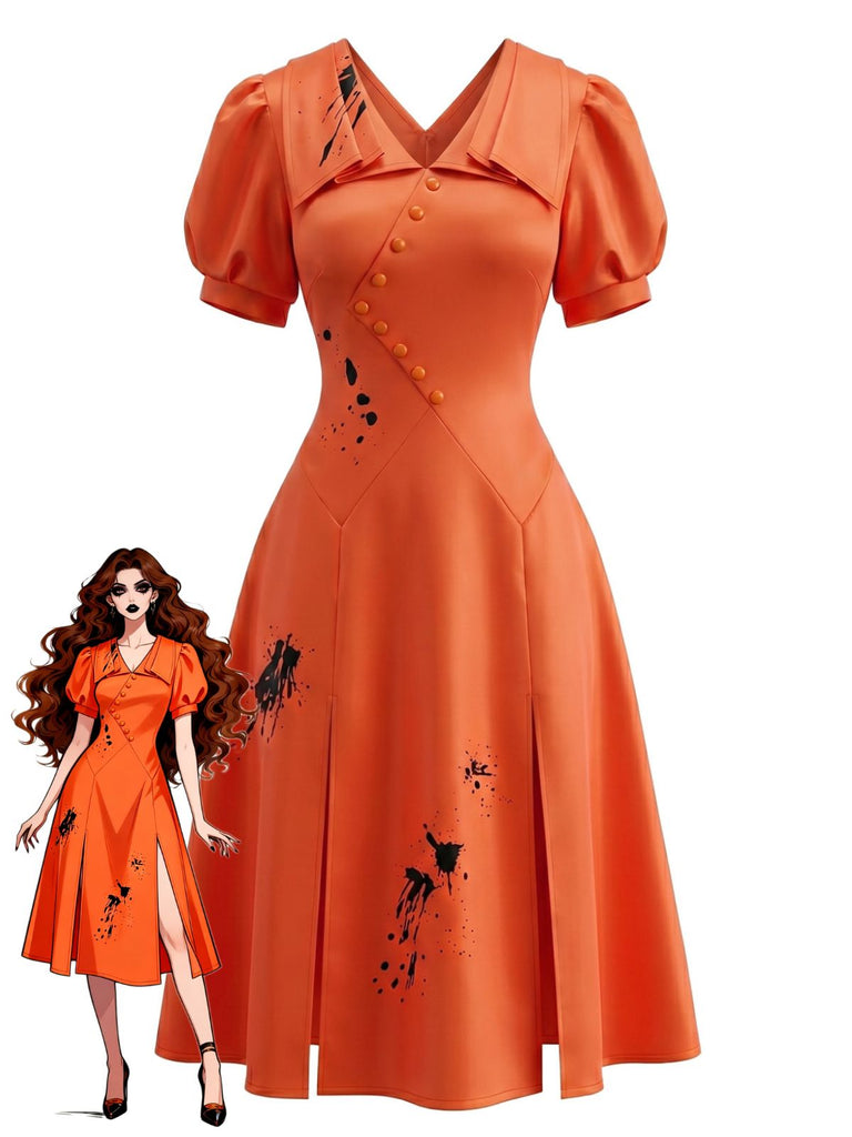 1950s V Neck Dress 3