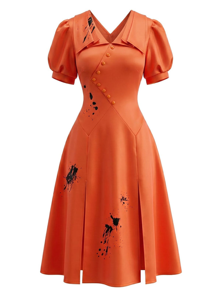 1950s V Neck Dress 5