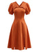 Orange 1950s Solid Halloween Vintage Dress