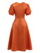 Orange 1950s Solid Halloween Vintage Dress