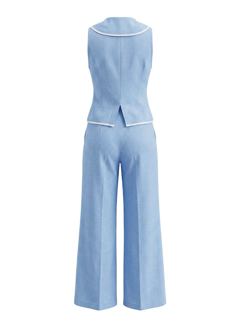 Caramel Colour 1950s V Neck Two Piece Set 6