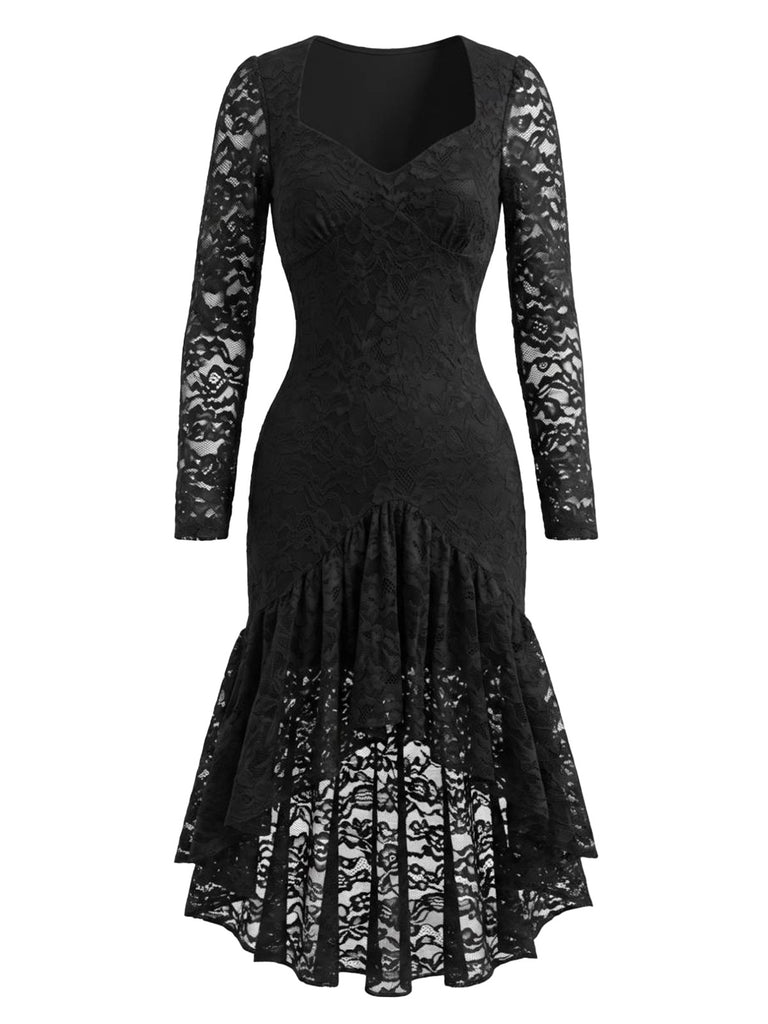 Black 1960s Lace Dress 3
