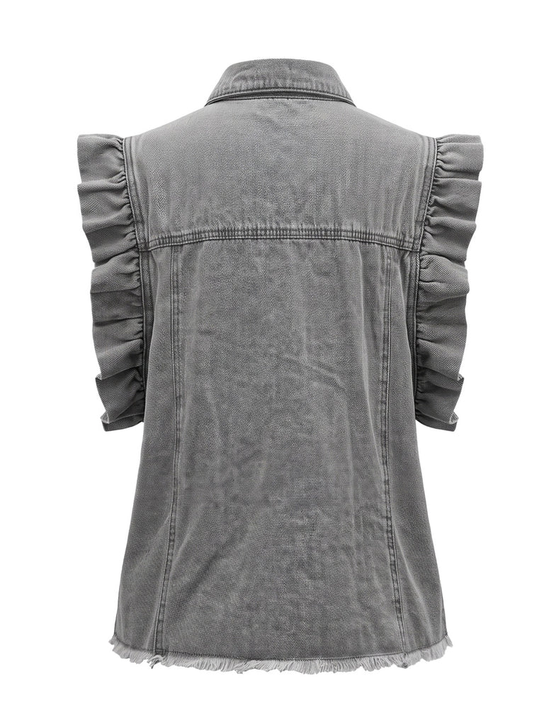 Light Grey 1950s Denim Jacket 3