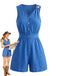 Lake Blue 1950s V Neck Jumpsuit