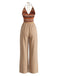 Khaki 1970s Halter Jumpsuit 3