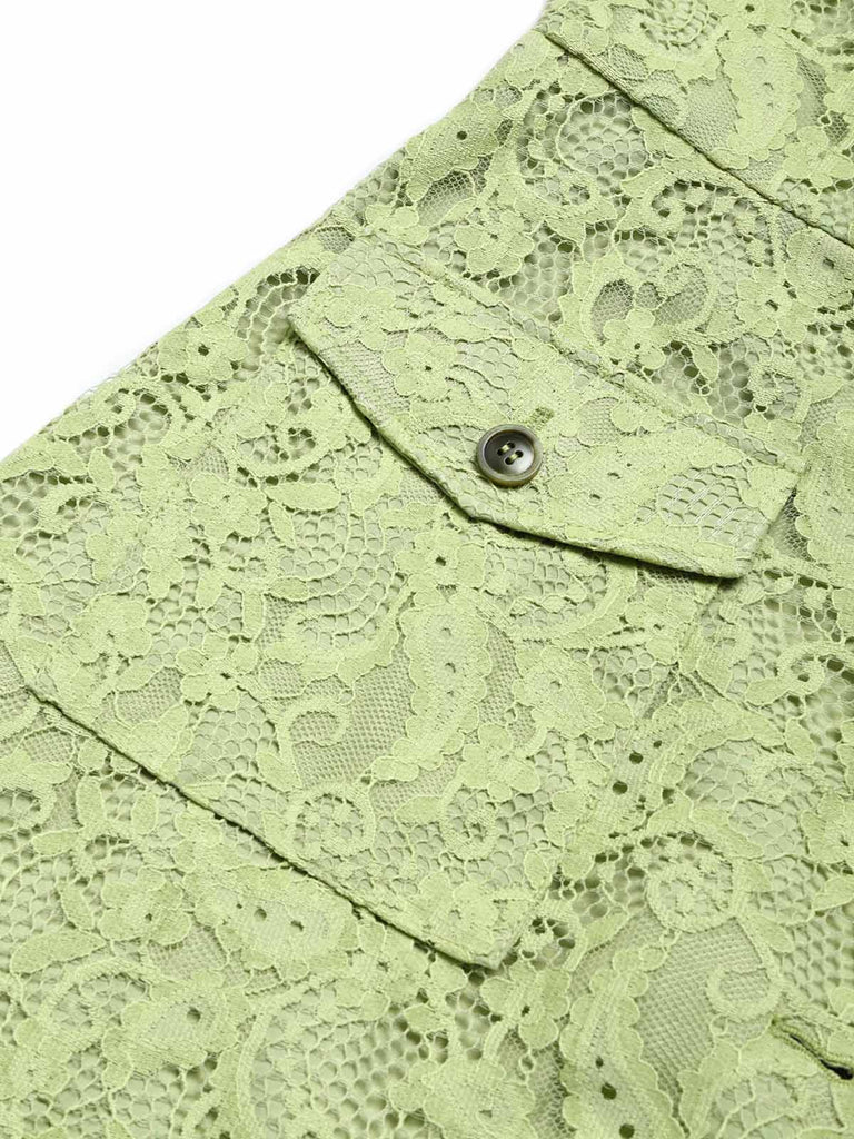 [Pre-Sale] Chartreuse 1960s Lace Dress 5